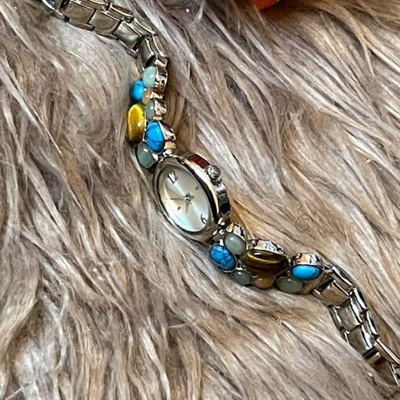 Women's Watch with Natural Stone and Link Watch - Picture 1 of 4